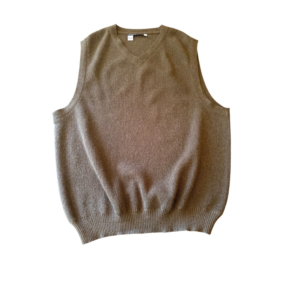 Peruvian Connection Sweater Vest Brown 100% Alpaca V-Neck Sleeveless Knit Large